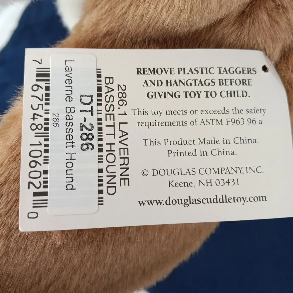 Douglas Company Laverne Bassett Hound #286 Rare Hard To Find NWT Large Plush